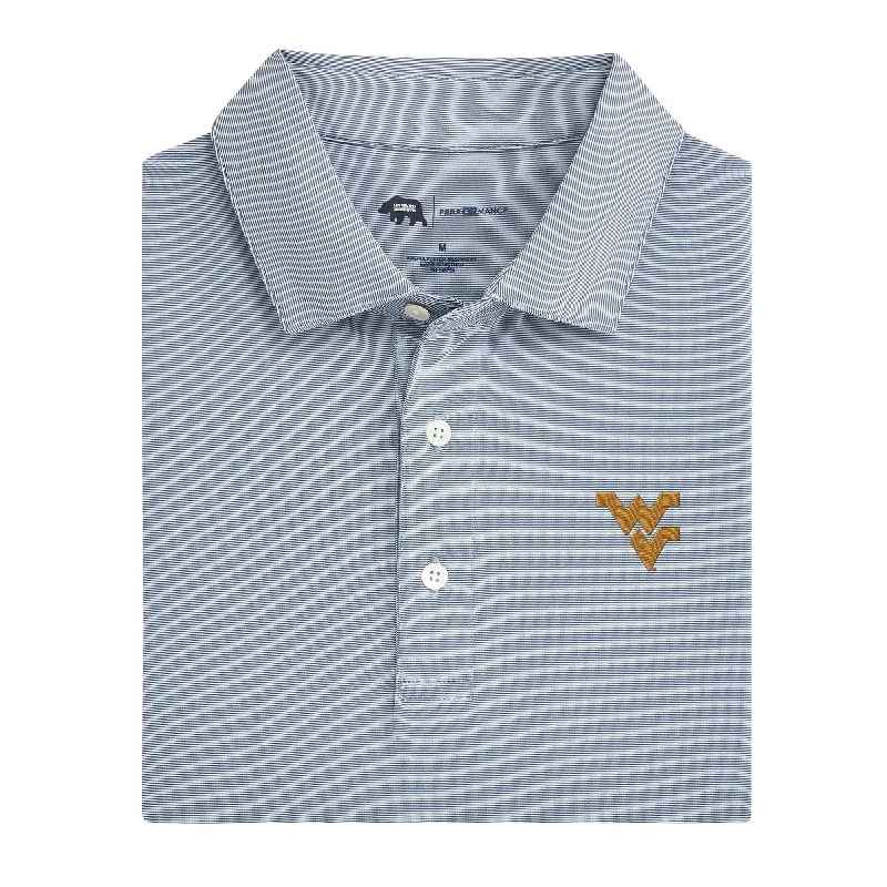 Retro Fashion Hairline Stripe West Virginia Performance Polo