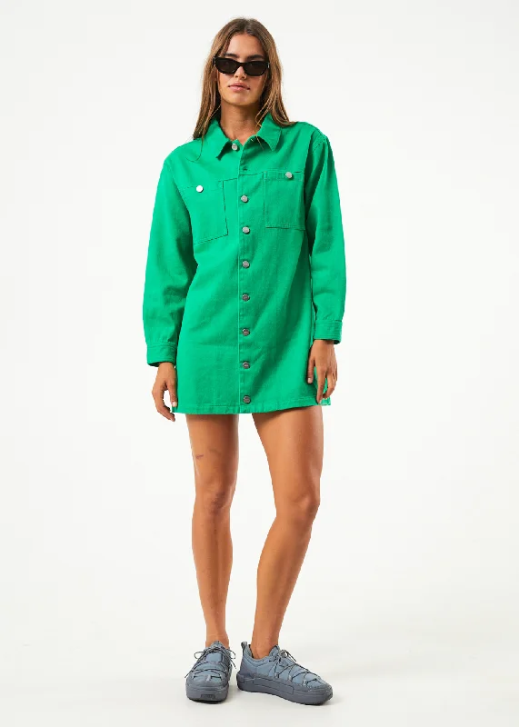 Warm Atmosphere AFENDS Womens Sleepy Hollow Tori - Twill Dress - Forest
