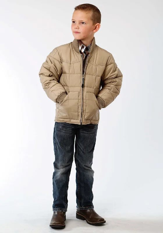 Comfortable And Simple Roper Rangegear Boys Kids Khaki Polyester Insulated Jacket