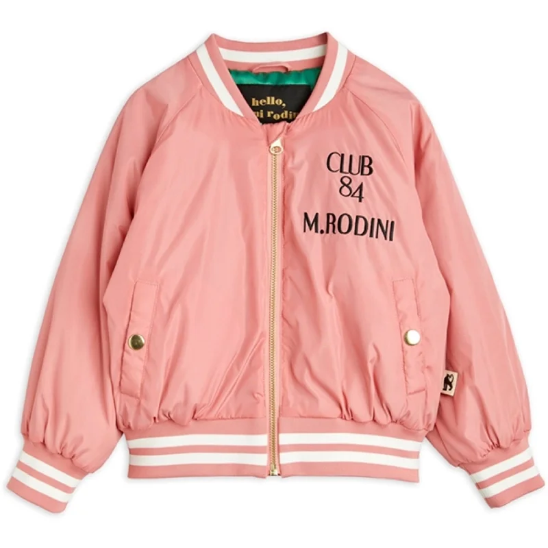 Elegant Design Mini Rodini Pigeons Woven Baseball Jacket Pink