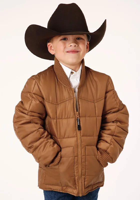 Integrated Design Roper Boys Kids Caramel Polyester Western Insulated Jacket