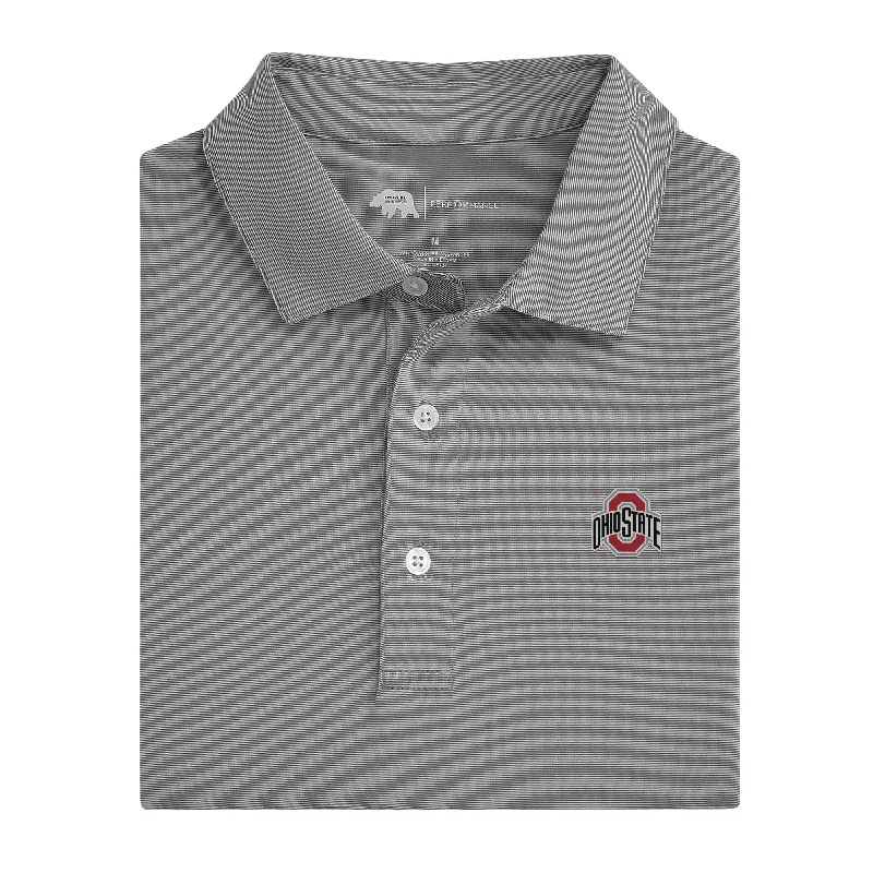 Classic Style Hairline Stripe Ohio State Performance Polo - Nine Iron
