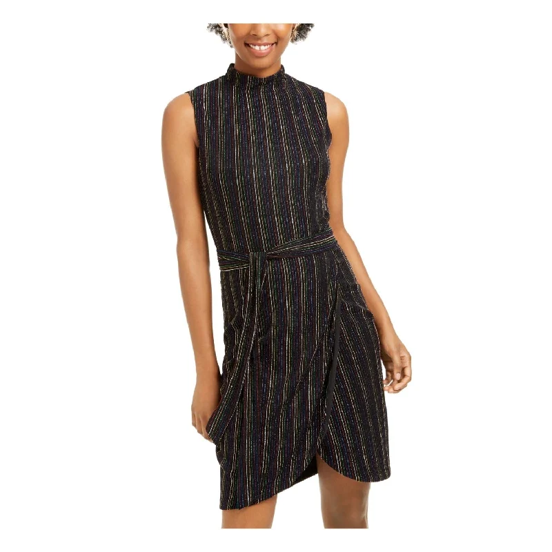 Printed Patterns City Studios Women's Metallic Piping Sheath Dress Black Size Small Printed Patterns City Studios Women's Metallic Piping Sheath Dress Black Size Small