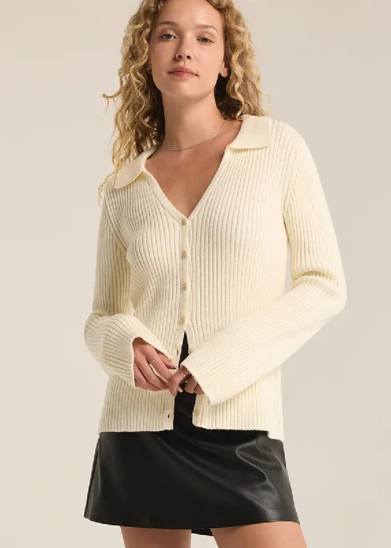 Fresh And Capable Rina Button-Up Sweater - Sea Salt