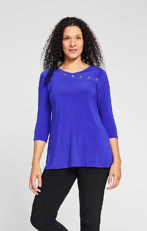 Mid-length Style Sympli,  22209Y-2 Halo Top, 3/4 sleeve