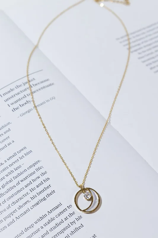Comfortable Wear GOLD PLATED MOONLIGHT NECKLACE