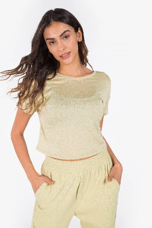 Relaxed Wear Sporty Cropped T-Shirt