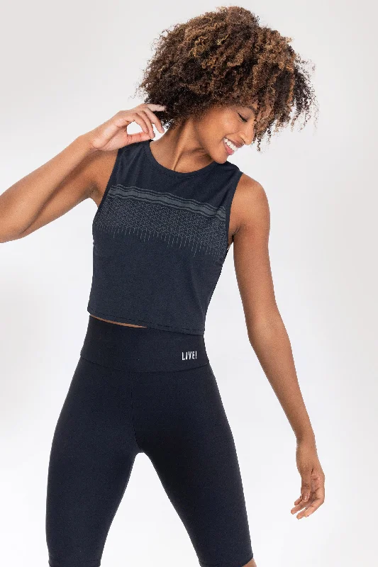 Fashionable Prints Strippy Cropped Crop Top