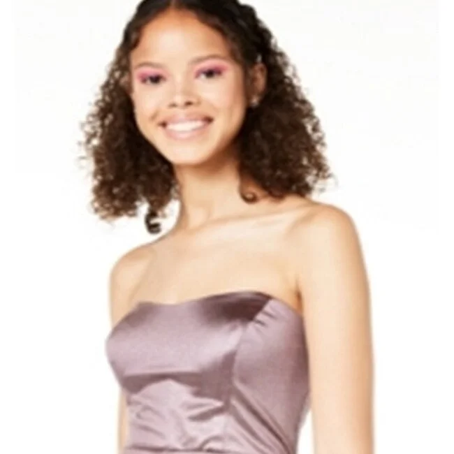 Street Sports Style Teeze Me Junior's Strapless Glitter Wrap Dress Brown Size 11