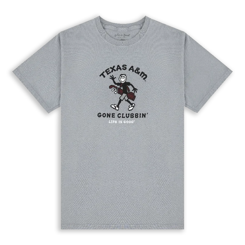 Elegant And Charming Texas A&M Life is Good Jake Gone Clubbin' Gray T-Shirt