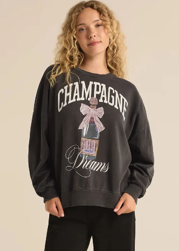Floral Prints Dreams Sunday Sweatshirt - Black Sand