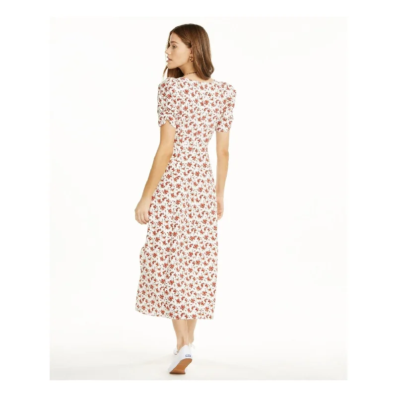 Sports Zipper Style Danielle Bernstein Women's Puff Sleeves Slip Dress White/Floral Size 10 Sports Zipper Style Danielle Bernstein Women's Puff Sleeves Slip Dress White/Floral Size 10