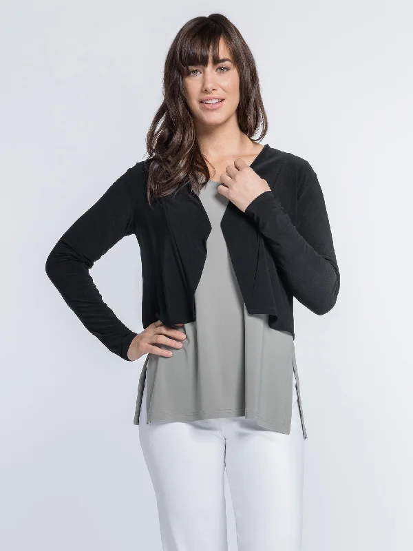 Casual And Versatile Sympli, 25114-3 Clip Shrug, Long Sleeves