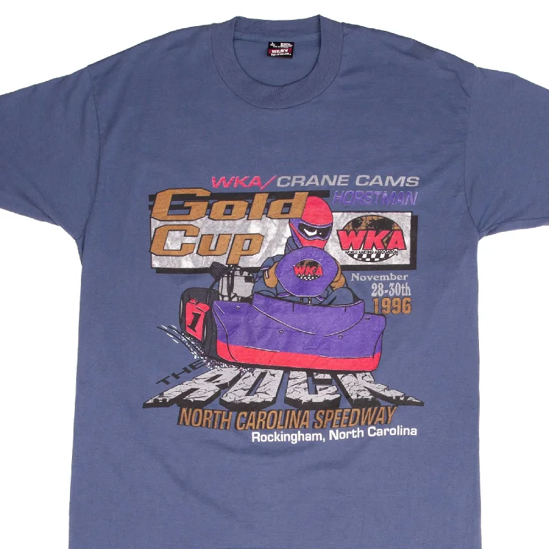 Personalized Wear VINTAGE WKA GOLD CUP 1996 WORLD KARTING TEE SHIRT SIZE LARGE MADE IN USA Personalized Wear VINTAGE WKA GOLD CUP 1996 WORLD KARTING TEE SHIRT SIZE LARGE MADE IN USA