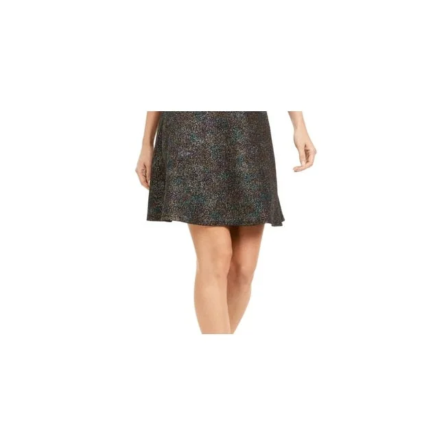 High Street Style Monteau Women's Fit & Flare Shine Dress Black Size Petite Medium