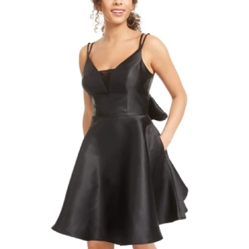 Celebrity Style Trixxi Women's Spaghetti Strap Short Fit Flare Evening Dress Black Size 1 Celebrity Style Trixxi Women's Spaghetti Strap Short Fit Flare Evening Dress Black Size 1