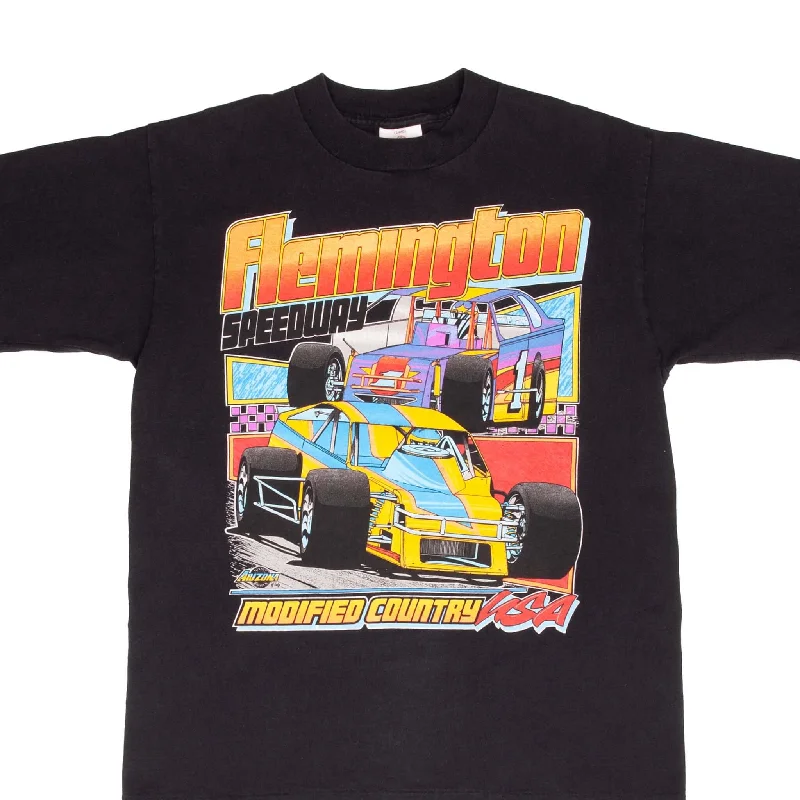 Short Design VINTAGE NASCAR FLEMINGTON SPEEDWAY 1996 TEE SHIRT SIZE LARGE MADE IN USA Short Design VINTAGE NASCAR FLEMINGTON SPEEDWAY 1996 TEE SHIRT SIZE LARGE MADE IN USA