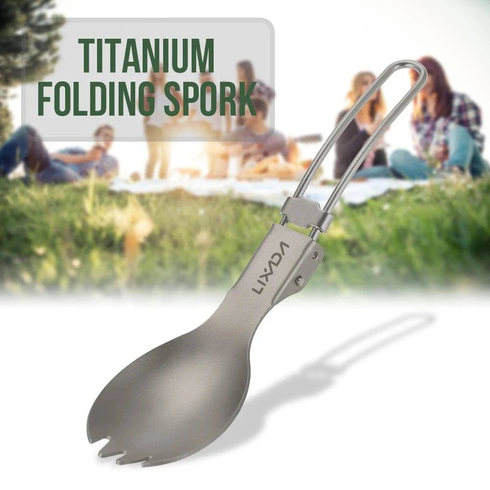 Elegant Wear Lixada Folding Titanium Spoon Fork Lightweight Outdoor Titanium Tableware Dinner Spork Flatware Camping Cookware Travel Picnic Elegant Wear Lixada Folding Titanium Spoon Fork Lightweight Outdoor Titanium Tableware Dinner Spork Flatware Camping Cookware Travel Picnic