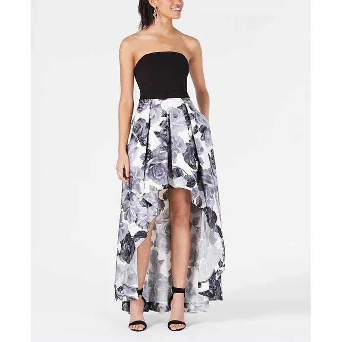 Sports Style Speechless Women's White Floral Sleeveless Strapless Above The Knee Hi Lo Cocktail Dress White Size 13 Sports Style Speechless Women's White Floral Sleeveless Strapless Above The Knee Hi Lo Cocktail Dress White Size 13