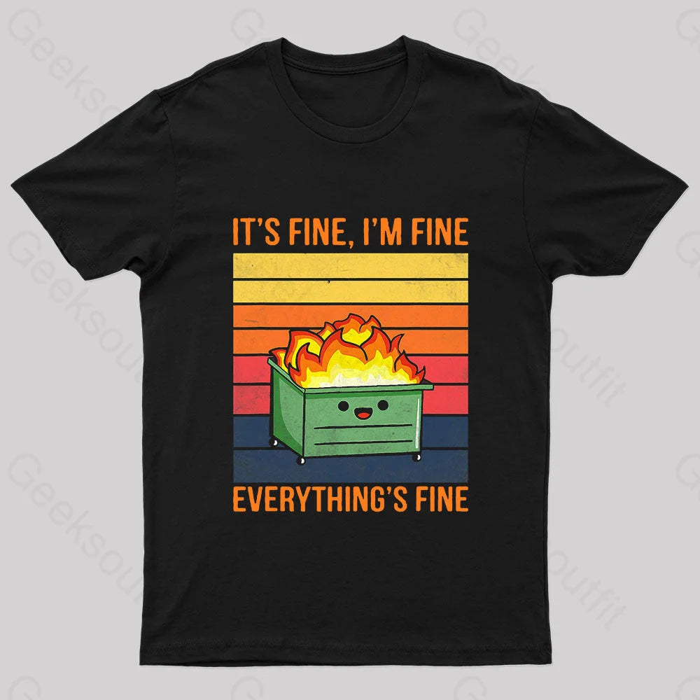 Classic Retro Everything Is Fine Geek T-Shirt