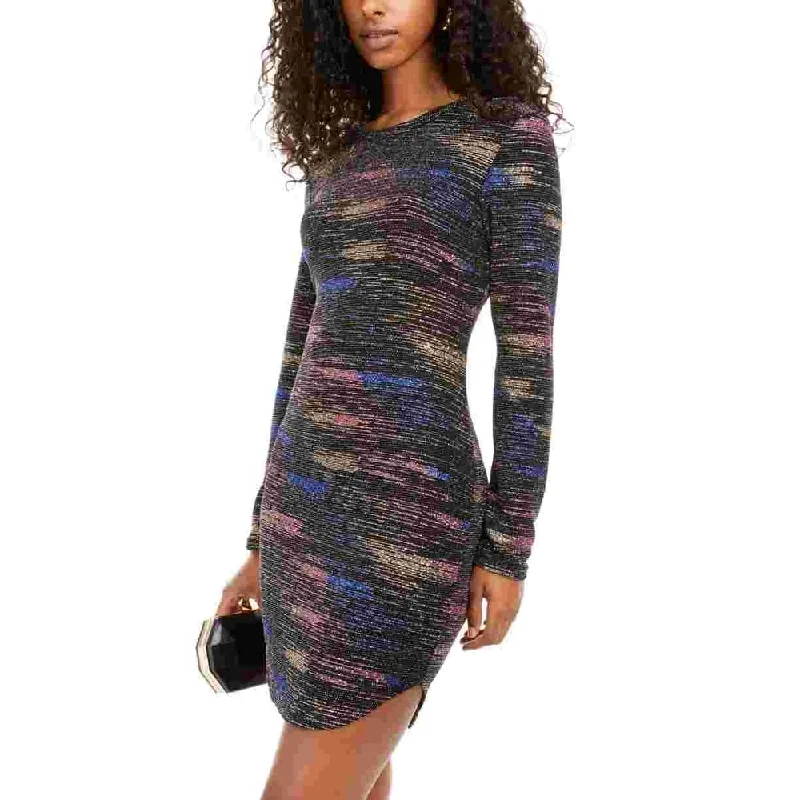 Classic Series B Darlin Women's Glitter Long Sleeve Jewel Neck Short Body Con Party Dress Black Size 3-4 - 44989 Classic Series B Darlin Women's Glitter Long Sleeve Jewel Neck Short Body Con Party Dress Black Size 3-4 - 44989