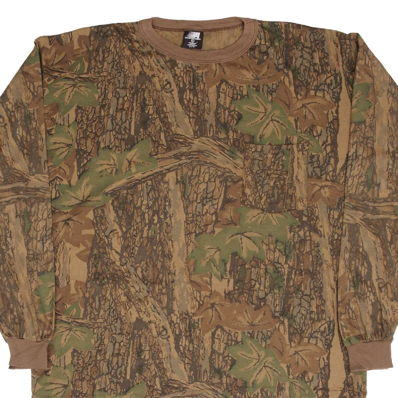 Fashionable In The Times VINTAGE HUNTING TREBARK CAMO LONG SLEEVE POCKET TEE SHIRT 1990S LARGE MADE USA Fashionable In The Times VINTAGE HUNTING TREBARK CAMO LONG SLEEVE POCKET TEE SHIRT 1990S LARGE MADE USA