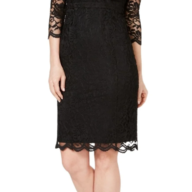 Relaxed Dresses Thalia Sodi Women's Lace Sheath Dress Black Size Medium