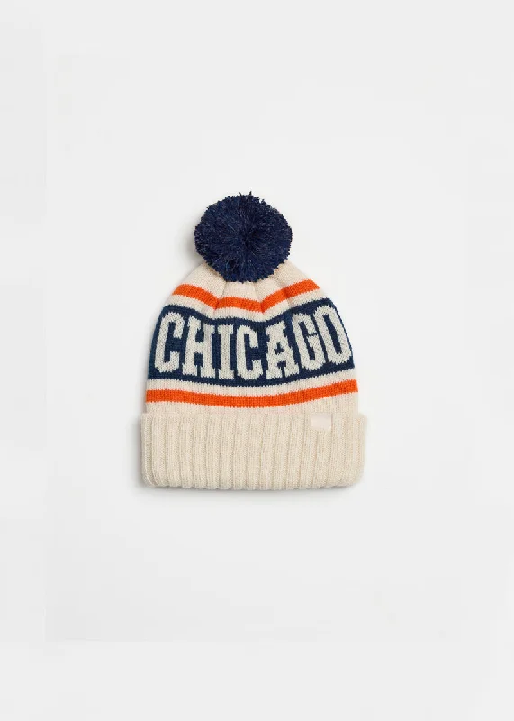 Trendy Looks Toddler Mad Hatter Chicago Varsity Beanie - Navy & Orange