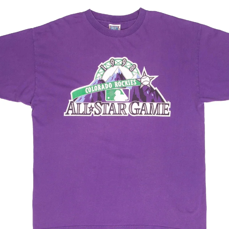 Cute Design VINTAGE MLB COLORADO ROCKIES ALL STAR GAME TEE SHIRT 1998 SIZE XL