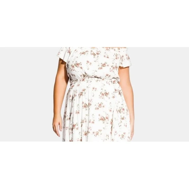 Dressing Tips City Chic Women's Trendy Floral Print Off The Shoulder Dress White Size 20W Dressing Tips City Chic Women's Trendy Floral Print Off The Shoulder Dress White Size 20W