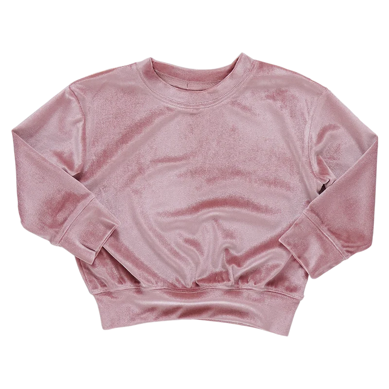 Casual And Comfortable Pink Chicken Velour Sweatshirt in Mauve