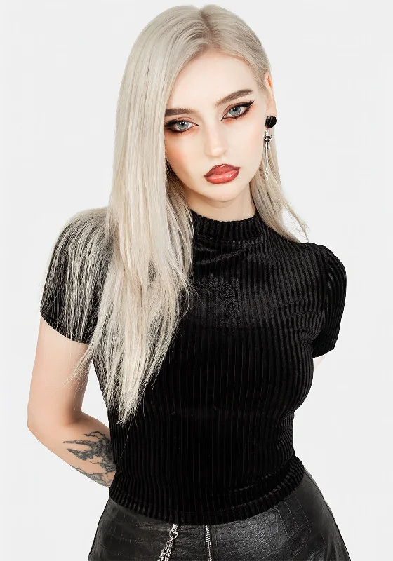 Personalized Design Rosaline Velour Rib Crop Top