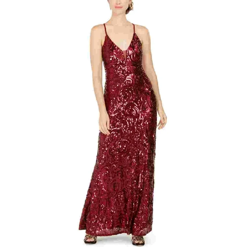 Comfortable Fashion Nightway Women's Allover-Sequin Gown Red Size 12