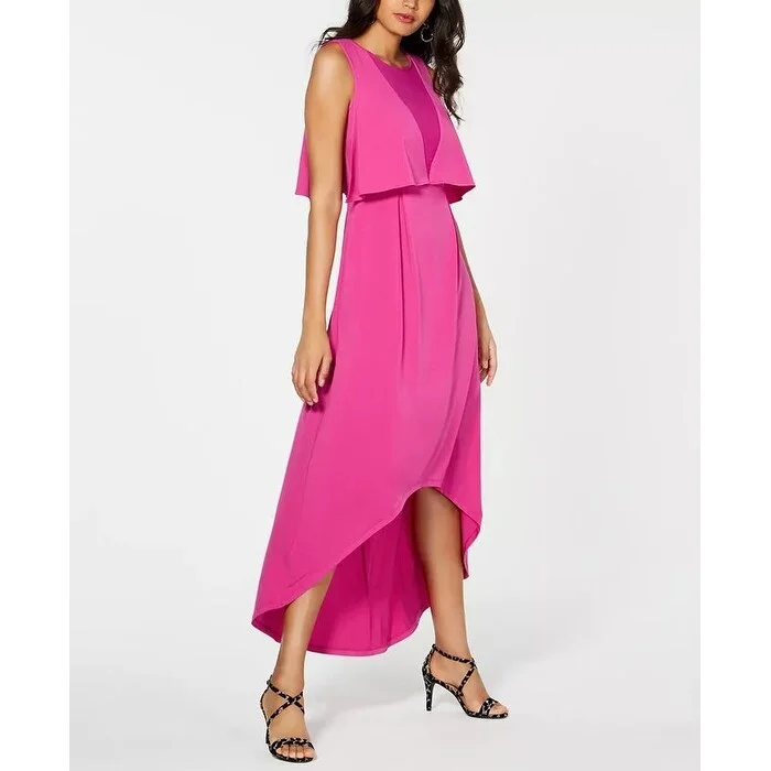 Minimal Style Thalia Sodi Women's Popover Cape Maxi Dress Pink Size Small