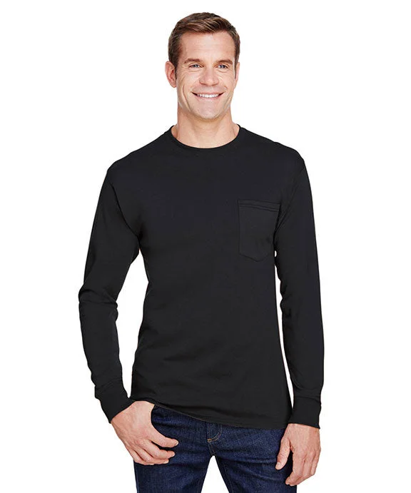 Fashionable sports W120 - Hanes Adult Workwear Long-Sleeve Pocket T-Shirt