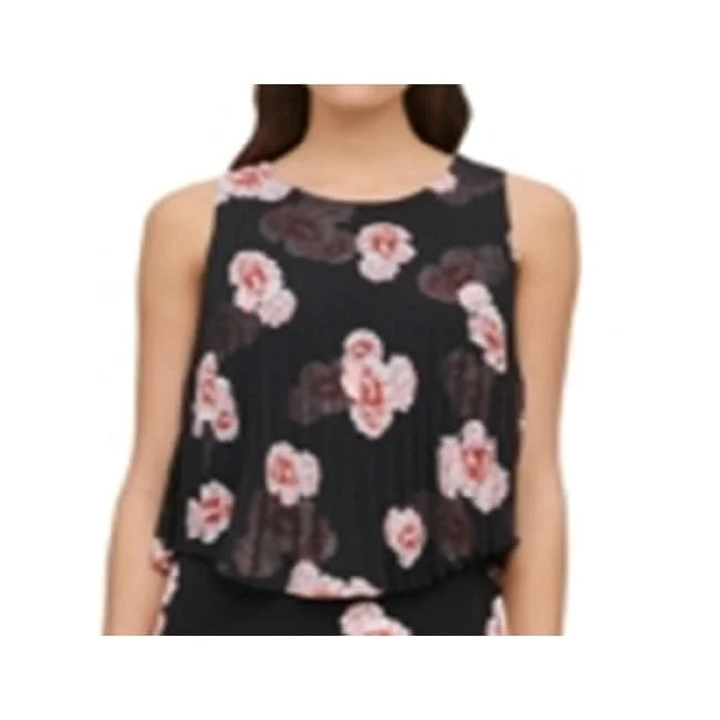 Comfortable Sweaters Tommy Hilfiger Women's Rose Jersey Chiffon Dress Black Size 8