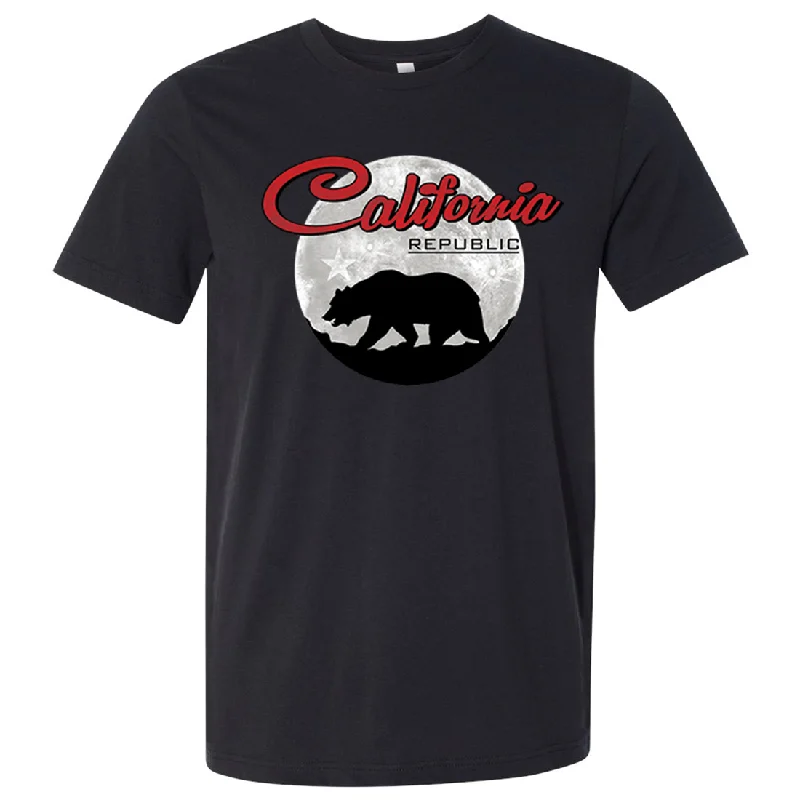 Elegant Series California Republic Full Moon Bear Asst Colors Mens Lightweight Fitted T-Shirt/tee