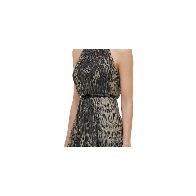 Eye-catching Personality Tommy Hilfiger Women's Printed Belted Midi Dress Gray Size 6 Eye-catching Personality Tommy Hilfiger Women's Printed Belted Midi Dress Gray Size 6