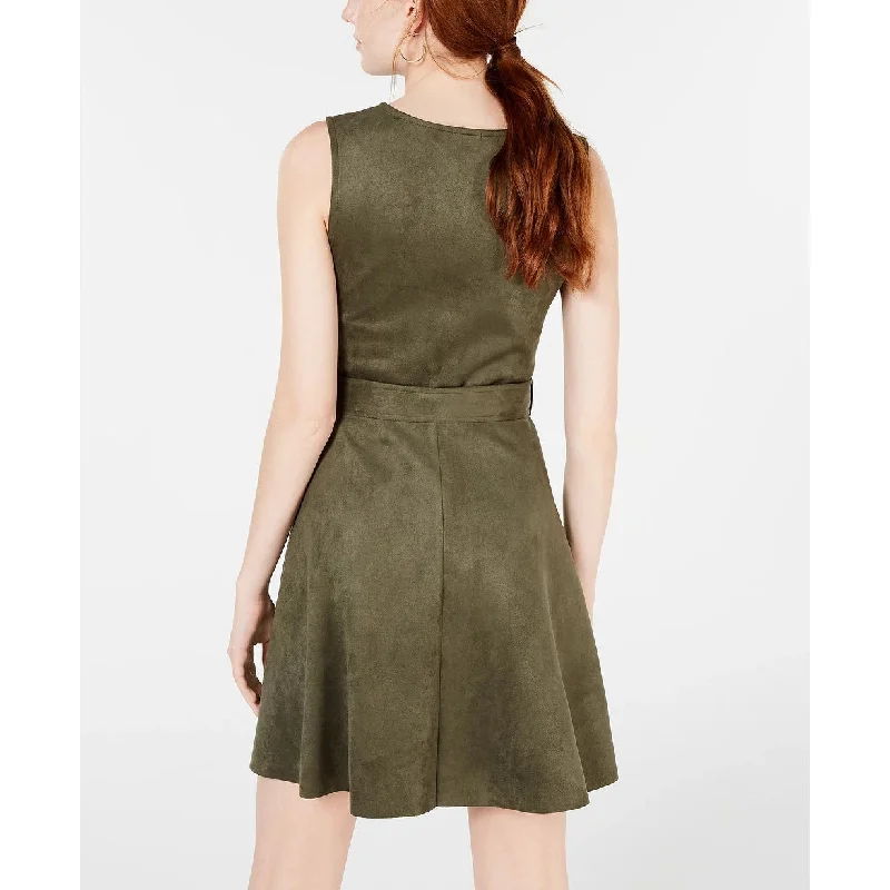 Energy Wear Rosie Harlow Junior's Microsuede Dress Green Size X-Small