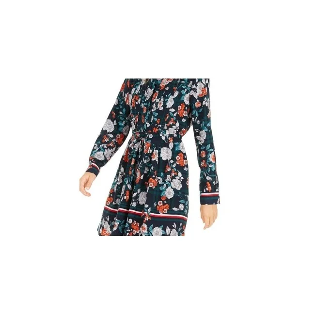 Versatile Comfort Tommy Hilfiger Women's Medley Print Pleated Shirtdress Blue Size 12 Versatile Comfort Tommy Hilfiger Women's Medley Print Pleated Shirtdress Blue Size 12