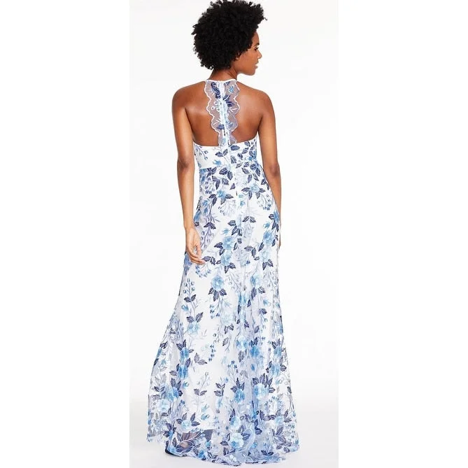 Fashion Pioneer Sequin Hearts Junior's Allover Embroidered Halter Gown White Size 17 Fashion Pioneer Sequin Hearts Junior's Allover Embroidered Halter Gown White Size 17