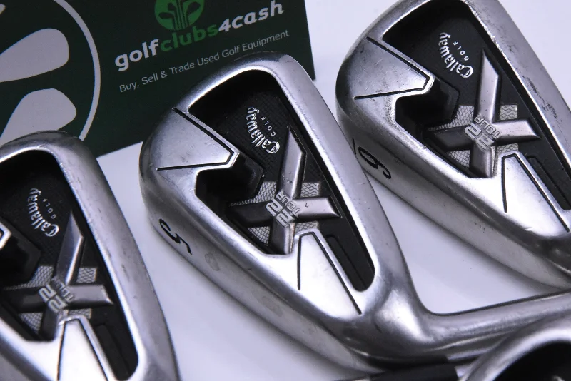 Soft Comfort Left Hand Callaway X-22 Tour Irons / 4-9i / Regular Flex Project X Flighted Shafts Soft Comfort Left Hand Callaway X-22 Tour Irons / 4-9i / Regular Flex Project X Flighted Shafts