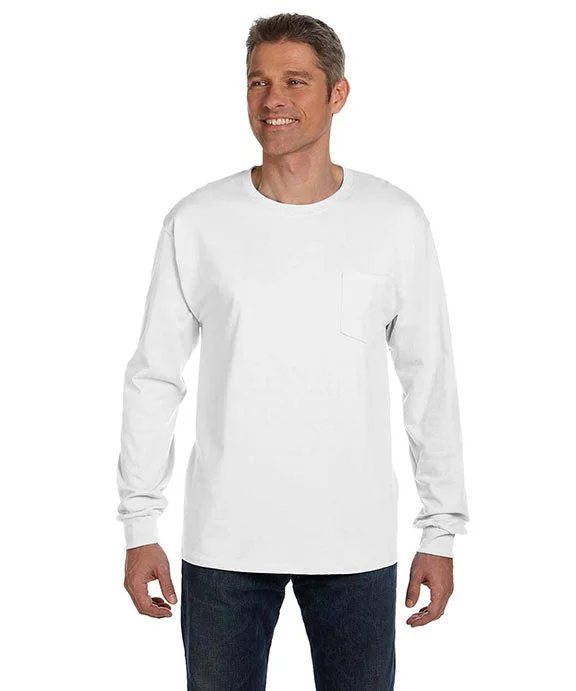 Simple Style 5596 - Hanes Mens Authentic-T Long-Sleeve Pocket T-Shirt
