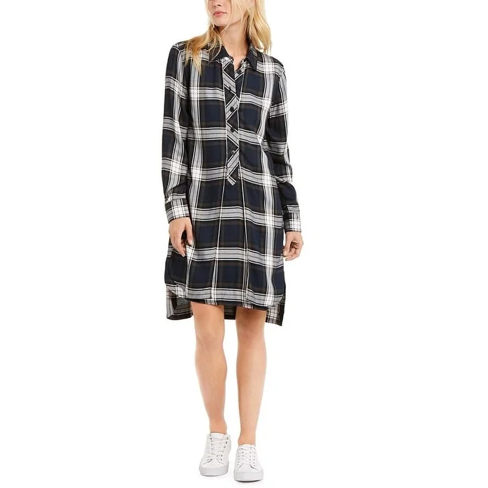 Cozy Outerwear Tommy Hilfiger Women's Tie Front Shirtdress Blue Size 14