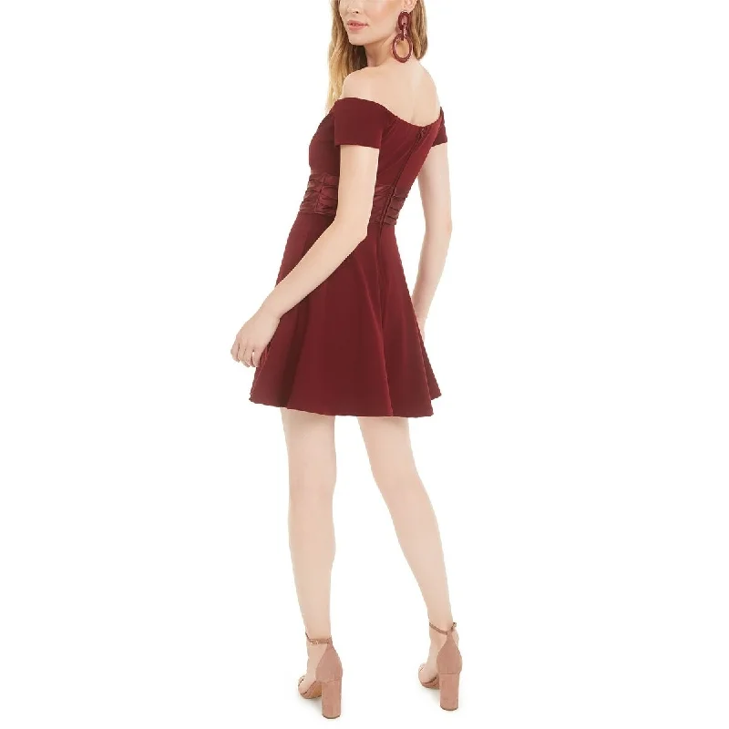 Simple And Comfortable B. Darlin Women's Short Sleeve Off Shoulder Short Fit Flare Cocktail Dress Red Size 15-16 Simple And Comfortable B. Darlin Women's Short Sleeve Off Shoulder Short Fit Flare Cocktail Dress Red Size 15-16