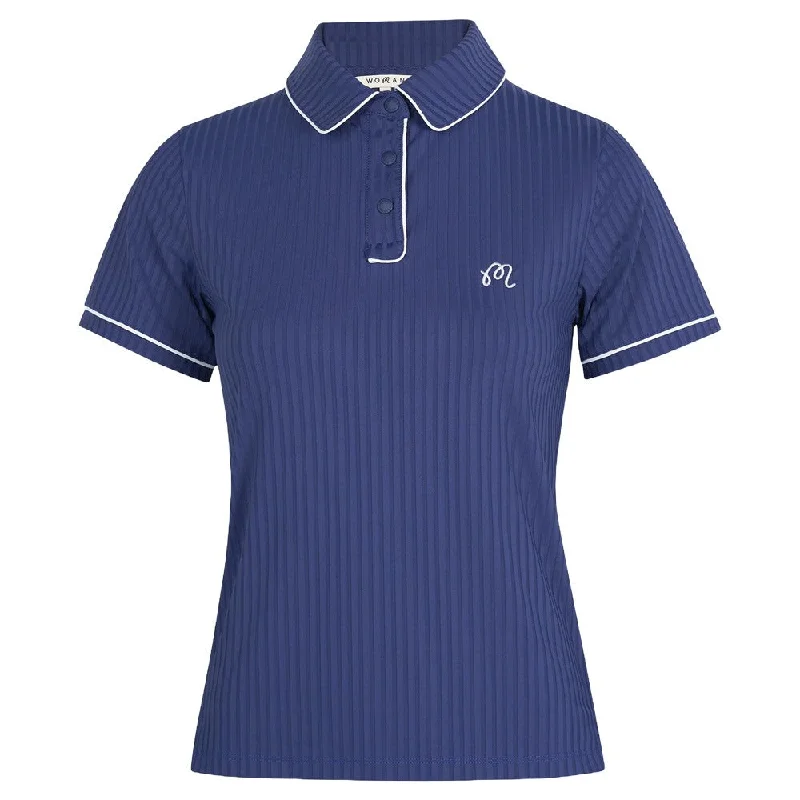 Sweet Style Malbon Anna Shortsleeve Golf Polo Navy/White - FW24 Women