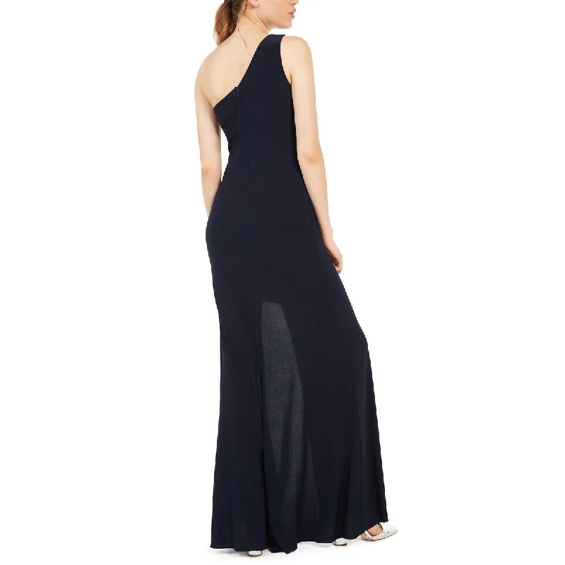 Comfortable Jackets Blondie Nites Junior's One Shoulder Slit Gown Blue Size 11