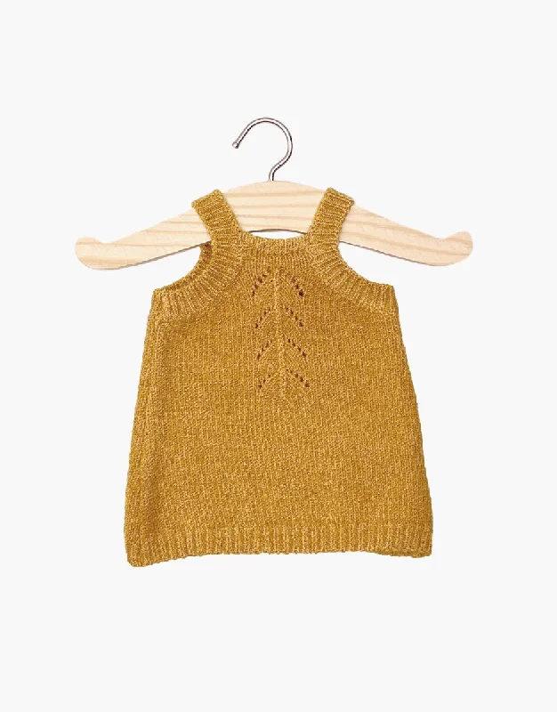Unique Prints Minikane Babies Knit Dress for 11" Dolls in Mustard