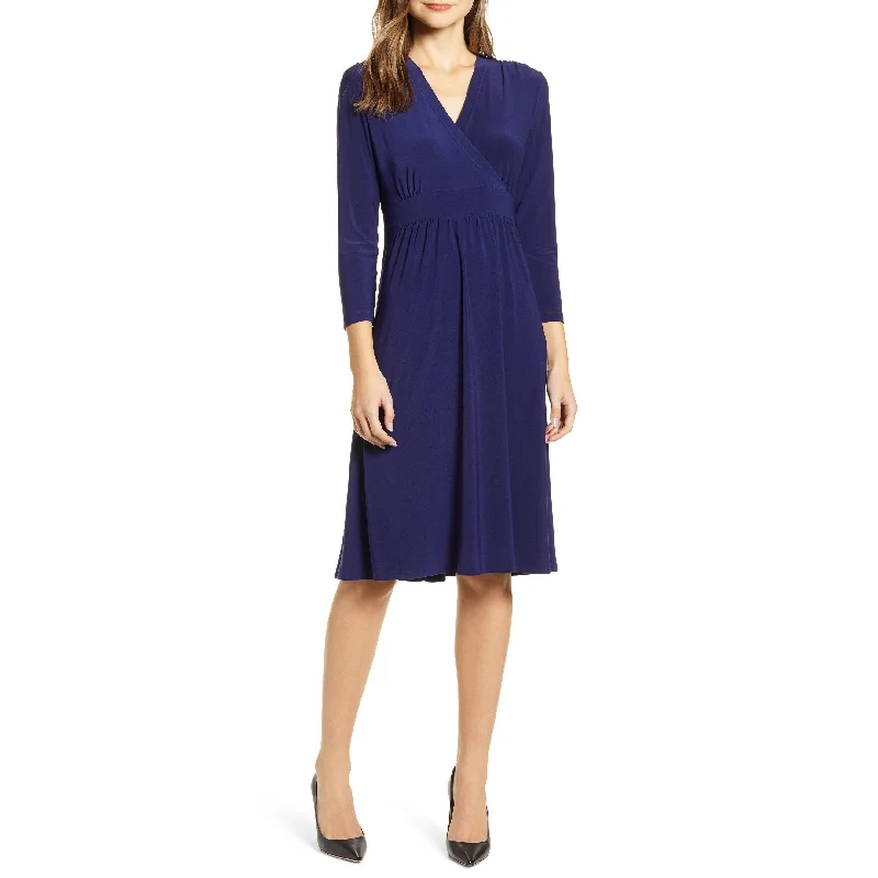 High-end Customization Women's Anne Klein Matte Jersey Fit & Flare Dress Blue Size S High-end Customization Women's Anne Klein Matte Jersey Fit & Flare Dress Blue Size S