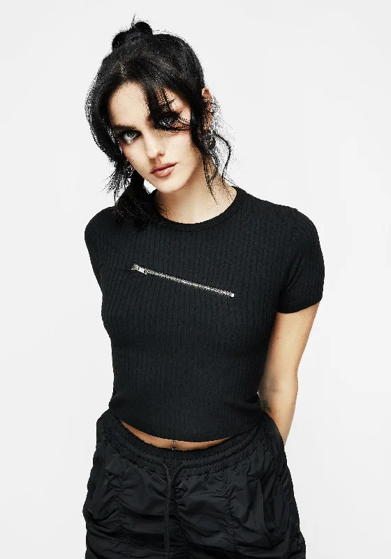 Fashion Selection Hanna Zip Crop Top